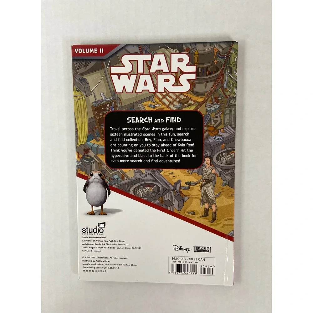 Star Wars‎ Search and Find Volume II Hardcover Book 2019 Disney Lucasfilm